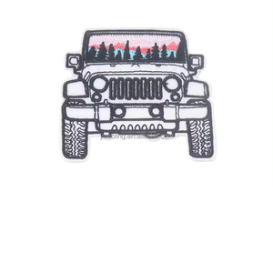 8 + カスタマイズされた高品質キャンプ刺繍デザインヒートパッチ刺繍刺繍アイアンオンパッチカーシューズ刺繍アイアンオンパッチ - Product Image 4