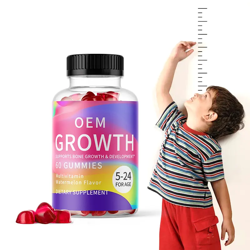 Suplemento orgânico de marca própria OEM/ODM Gomas de crescimento de altura apoia o crescimento e desenvolvimento ósseo