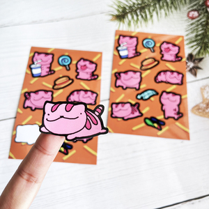 Hojas de pegatinas de vinilo personalizadas impermeables con varios diseños, hoja de pegatinas bonitas con corte de beso transparente A6 para promoción - Product Image 5