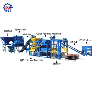 QT5-15 אוטומטית הידראולית בטון חלול מכונה לייצור בלוק מחיר מכונות בלוק