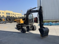 Excavatrice hydraulique sur roues de 7,5 tonnes, livraison gratuite, moteur JIAHE EPA, godet de 0,3 m³, roulement à engrenages haute efficacité, puissance de 48 kW, garantie 1 an