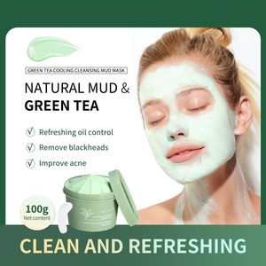 Masque Facial à l'Argile Ibcccndc Nettoyant, Rafraîchissant, Hydratant, Peau Délicate, Contrôle du Sébum, Resserre les Pores, Élimine les <span class=keywords><strong>Points</strong></span> <span class=keywords><strong>Noirs</strong></span>, Masque à la Boue au Thé Vert - Product Image 4