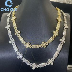 Oferta Especial: Cadena Cubana de Plata de Ley 925 con Moissanita, Collar y Pulsera con Ojo Turco, Estilo Hip Hop para Hombre y Mujer con Certificado GRA - Product Image 6