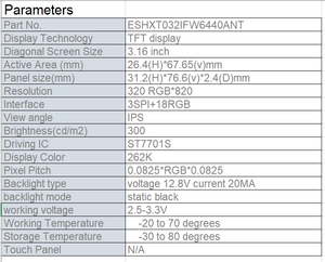 Écran TFT de type barre IPS de 3,2 pouces avec résolution 320*820, interface SPI et circuit intégré de commande ST7701S - Product Image 5