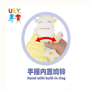 Bébé mignon veau couette bave serviette bébé en peluche jouet bébé apaise et aide à <span class=keywords><strong>dormir</strong></span> jouet lavable - Product Image 3