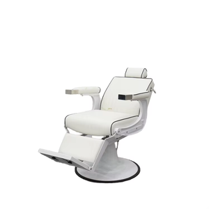 Chaise de barbier professionnelle blanche pour hommes chaise de barbier hydraulique chaise de <span class=keywords><strong>coiffure</strong></span> inclinable de style blanc - Product Image 6