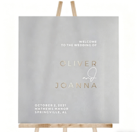 Panneau de bienvenue de mariage en acrylique givré, décoration autoportante personnalisable pour la cérémonie et la réception