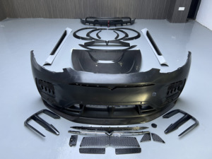 ZNDR FORTeslaMODEL Y Nouveaux accessoires de remplacement autocollants pour pare-chocs, style SD, en fibre de carbone : Lame avant, Jupes latérales, Diffuseur, Spoiler - Product Image 6