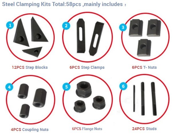 58 pièces/ensemble M10 Kit De Serrage plaque mixte pour fraiseuse