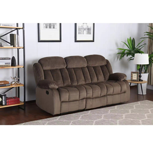 Sans lujo moderno <span class=keywords><strong>3</strong></span> <span class=keywords><strong>plazas</strong></span> tela marrón oscuro Manual reclinable sofá conjunto contemporáneo sala <span class=keywords><strong>de</strong></span> estar sofá reclinable - Product Image 2
