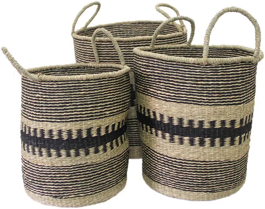 Preço barato ervas marinhas cesta 100% artesanal artesanato armazenamento cesta com tampa comprando em grande quantidade