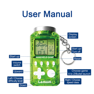Mini Console <span class=keywords><strong>Tetris</strong></span> Portatile a Forma <span class=keywords><strong>di</strong></span> Portachiavi, Gioco 26-in-1 in Bottiglia, Giocattolo Retrò per Bambini e Adulti - Product Image 3