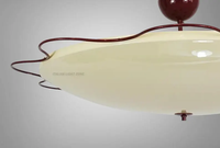 Plafonnier Saucer Moderne du Milieu du Siècle, Lampe Italienne Vintage à Fixation Murale avec Abat-jour en Verre Crème pour Salon