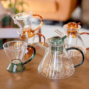 Danish Nordic camellia teapot, creative ins amber color high borosilicate glass home retro set - Product Image 2