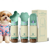 Logo personnalisé couleur paquet double paroi en acier inoxydable 304 fiole isolée chien bouteille d'eau bol animaux mangeoire bouteille d'eau