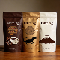 Sachet de café personnalisé de haute qualité, imprimé sur mesure, réutilisable, avec fermeture éclair, design personnalisé, sachet stand-up, sachet en Mylar