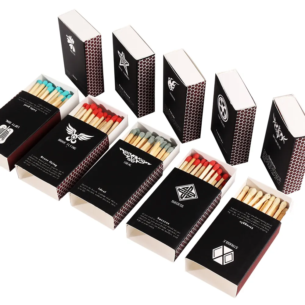 Wholesale Matchboxes Safety Custom Cigar Matches Boxes Luxury Black Matchsticks Packaging Box