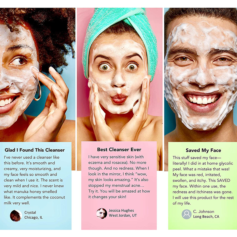 Hot Selling Private Label Face Care Deep Cleansing Black Head Remover Massage Foaming Facial Cleanser For All Skin