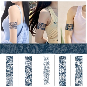 MOONLIGHT Nouveaux autocollants de <span class=keywords><strong>tatouage</strong></span> <span class=keywords><strong>semi</strong></span>-permanents à base de jus végétal pour bras, imperméables, résistants à la transpiration, forme géométrique, <span class=keywords><strong>tatouage</strong></span> personnalisable - Product Image 1
