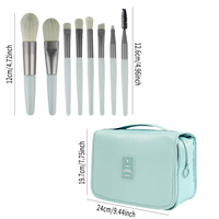 Kit de maquillage de 33 pièces avec sac cosmétique de voyage Pinceaux de maquillage Collection éponge Bouffée Maquillage complet du visage avant après le fond de teint