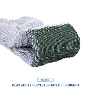 "<b>Microfiber</b> Rectangle <b>Mop</b> Pad White/Blue 12/Carton Boardwalk" - Product Image 3