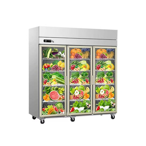 Mới thương mại dọc 3 cửa kính hiển thị tủ lạnh và tủ đông tủ lạnh đồ uống lạnh thực phẩm tươi <span class=keywords><strong>Showcase</strong></span> - Product Image 3
