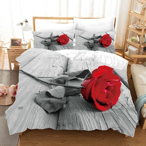 100% Polyester <span class=keywords><strong>3D</strong></span> In Phản Ứng In Ấn Nhà Máy/Hoa Mô Hình Vải Khăn Ga Giường Đặt Bộ Đồ Giường Bộ Chăn Bìa Đặt Nhà Dệt May - Product Image 2