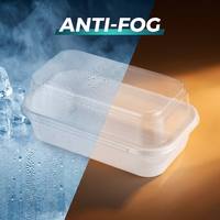 Boîte à gâteau en PET blanc haute transparence avec couvercle en dôme transparent à clipser, qualité alimentaire, recyclable, pour sandwichs, sushis, boulangerie