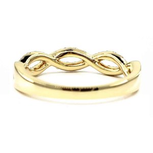 Bijoux fins personnalisables en gros de Hong Kong 18 carats en or jaune massif avec diamant véritable bagues de proposition de fiançailles éternité pour les femmes - Product Image 3