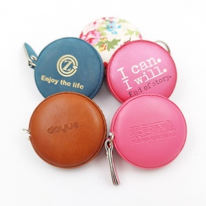 Oneway Wholesale Promotional Measurement Tools <b>Custom</b> Logo Leather Keychain <b>Key</b> <b>Ring</b> Inches Measuring Tape Soft Tape Measure - Product Image 5