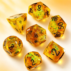 Juego <span class=keywords><strong>de</strong></span> Dados DND <span class=keywords><strong>de</strong></span> 7 Piezas, Aurora Nebula, Corte Facetado, Hechos a Mano, con Brillo, <span class=keywords><strong>Papel</strong></span> <span class=keywords><strong>de</strong></span> Caramelo y Resina - Product Image 5