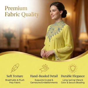 อาบายะห์ประดับลูกปัดสำหรับผู้หญิง แขนกว้าง แบบทางการ ผลิตจากโรงงาน - Product Image 3