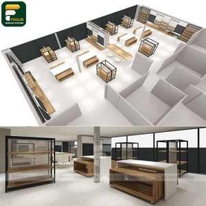 Étagère de présentation élégante pour boutique de vêtements, comptoir de vêtements, vitrine de vêtements, armoire en verre, mobilier de vente au détail - Product Image 3