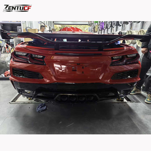 Pour <span class=keywords><strong>Chevrolet</strong></span> <span class=keywords><strong>Corvette</strong></span> C8 2020+, modifiée avec des pare-chocs avant et arrière en matériau PP de style Z06 et échappement. - Product Image 5