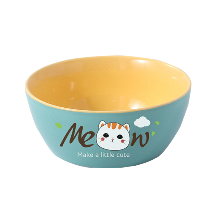 Popular new cartoon children's ceramic rice bowl cute creative tableware student dormitory home single dessert bowl