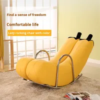 Fauteuil à bascule créatif en forme de banane, chaise inclinable individuelle, cadre en acier, pour chambre à coucher, petit appartement moderne, en cuir