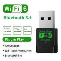 Prix Usine Clé USB Wi-Fi 6 900 Mbps Double Bande 2.4G & 5.8G BT5.4 Adaptateur Carte Réseau Sans Fil Sans Pilote pour Ordinateur de Bureau et Portable