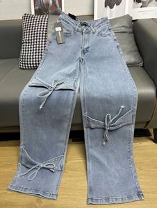 <span class=keywords><strong>Jean</strong></span> en denim unisexe vintage brodé effet vieilli, coupe oversize et ample, avec fermeture éclair décorative, <span class=keywords><strong>taille</strong></span> mi-haute, style décontracté droit pour l'été - Product Image 2
