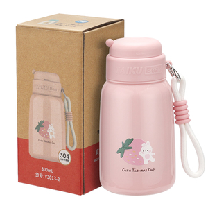 Portable <span class=keywords><strong>300ML</strong></span> sans BPA gobelet en acier inoxydable mignon bouteille d'<span class=keywords><strong>eau</strong></span> pour les enfants école voyage activités de plein air chaud thermique - Product Image 2