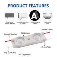 Module LED SMD2835 haute puissance IP67 étanche DC12V pour grandes lettres lumineuses |   LED haute luminosité pour panneaux publicitaires