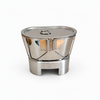Kit de camping individuel léger en aluminium pour barbecue extérieur, style militaire, avec porte-gobelet et gourde, pour usage en terre ferme