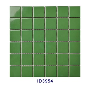 Grace toptan fiyat 48x48 süper beyaz mat seramik mozaik pürüzsüz kare mavi pembe yuvarlak köşe havuz duvar dekor yer karoları - Product Image 6