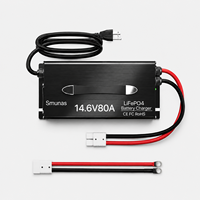 Chargeur intelligent professionnel AC-DC 14,6 V 80 A pour batteries LiFePO4 12,8 V Renogy LiTime Battle-Born SOK Energy Eco-Worthy CE