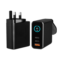 Chargeur USB-C de mur de palladium de voyage de 45W GaN avec l'affichage d'écran de TFT pour Iphone 17