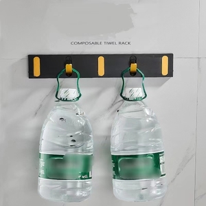 Móc Treo Tường Giấu Quần Áo Có Móc Có Thể Thu Gọn Để Treo Áo Khoác Trang Trí Phòng Khách Bằng Nhôm Kim Loại Màu Đen - Product Image 2