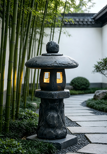 Lanterne <span class=keywords><strong>solaire</strong></span> en pierre rustique, lumière LED extérieure en résine, <span class=keywords><strong>fontaine</strong></span> d'eau, lampe décorative - Product Image 5