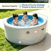 Piscine gonflable ronde pour enfants en PVC à finition brossée, pliable, pour la baignade en plein air, bassin de bain pour animaux domestiques, pour chats et chiens