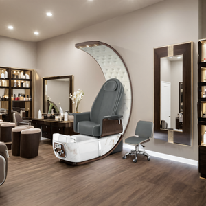 Fauteuil de spa pour les pieds de luxe, salon de beauté, fauteuil de pédicure électrique inclinable avec pompe de vidange sans tuyau, bain à remous, massage et manucure. - Product Image 5