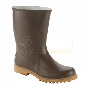 Chaussures de sécurité industrielles en caoutchouc naturel marron - Design en bois pour le confort et la protection - Product Image 1