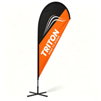 Drapeau plume universel multi-appareils avec logo personnalisé, ensemble de mât de 2,8 m, base croisée et sac d'eau pour événements marketing extérieurs, résistant à la chaleur